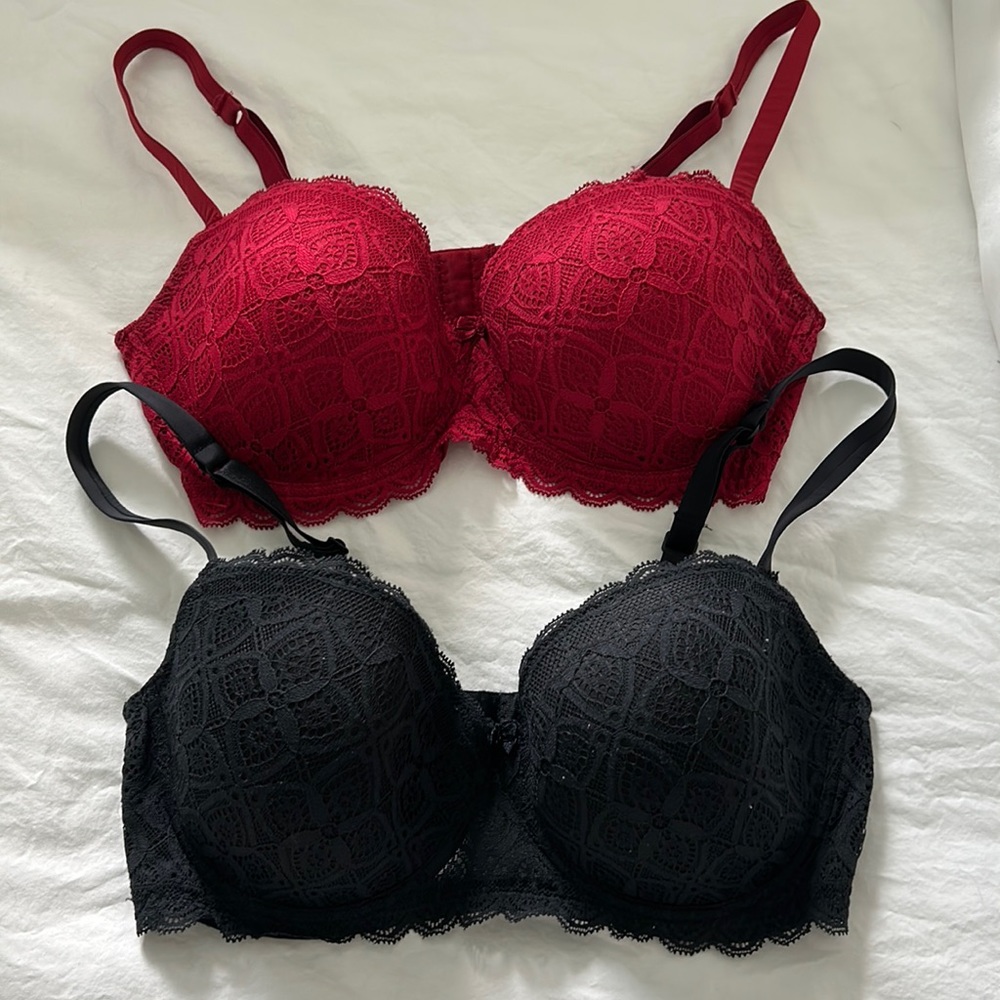 Two Sofia Balconette Bras in Lace